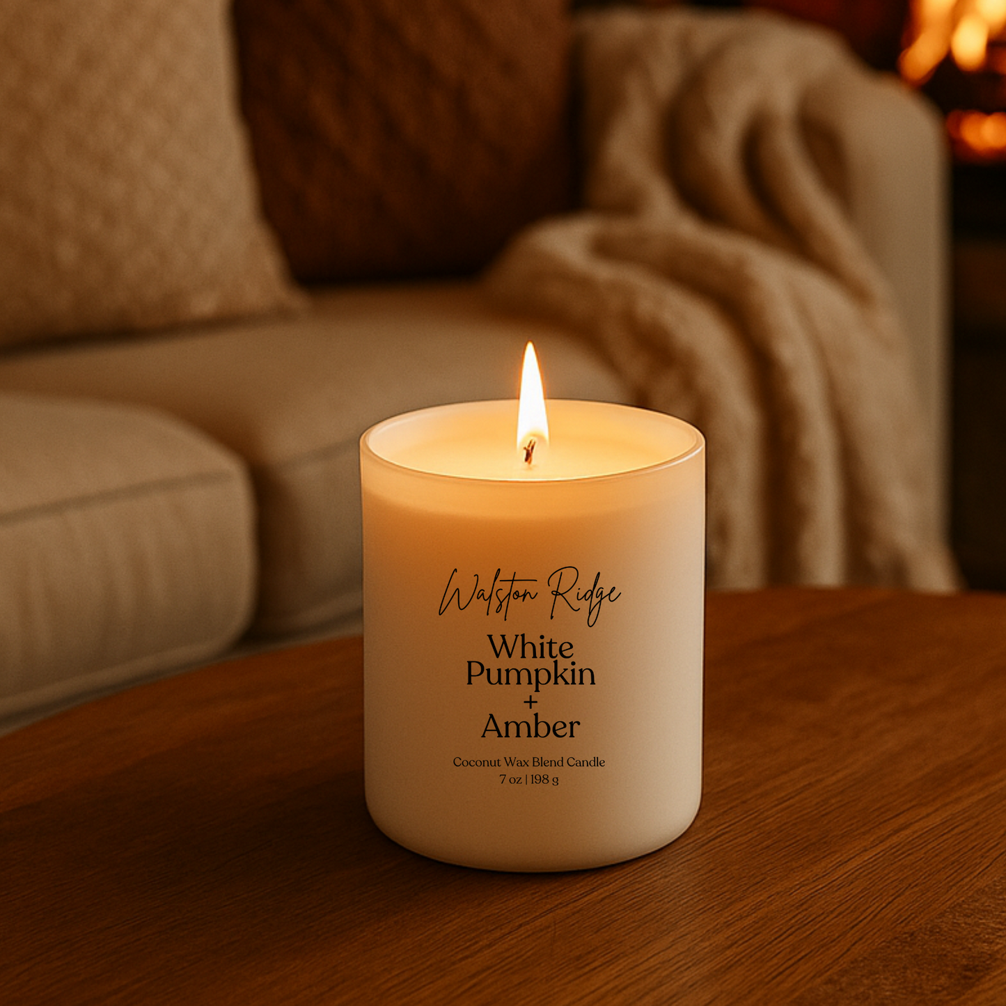 White Pumpkin + Amber Candle