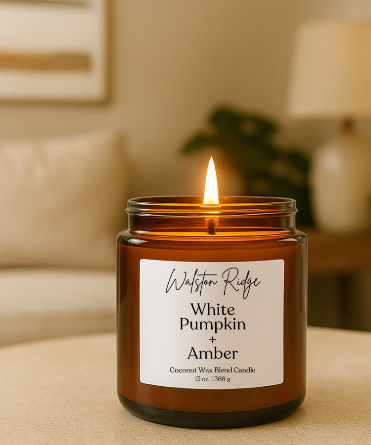 White Pumpkin + Amber Candle
